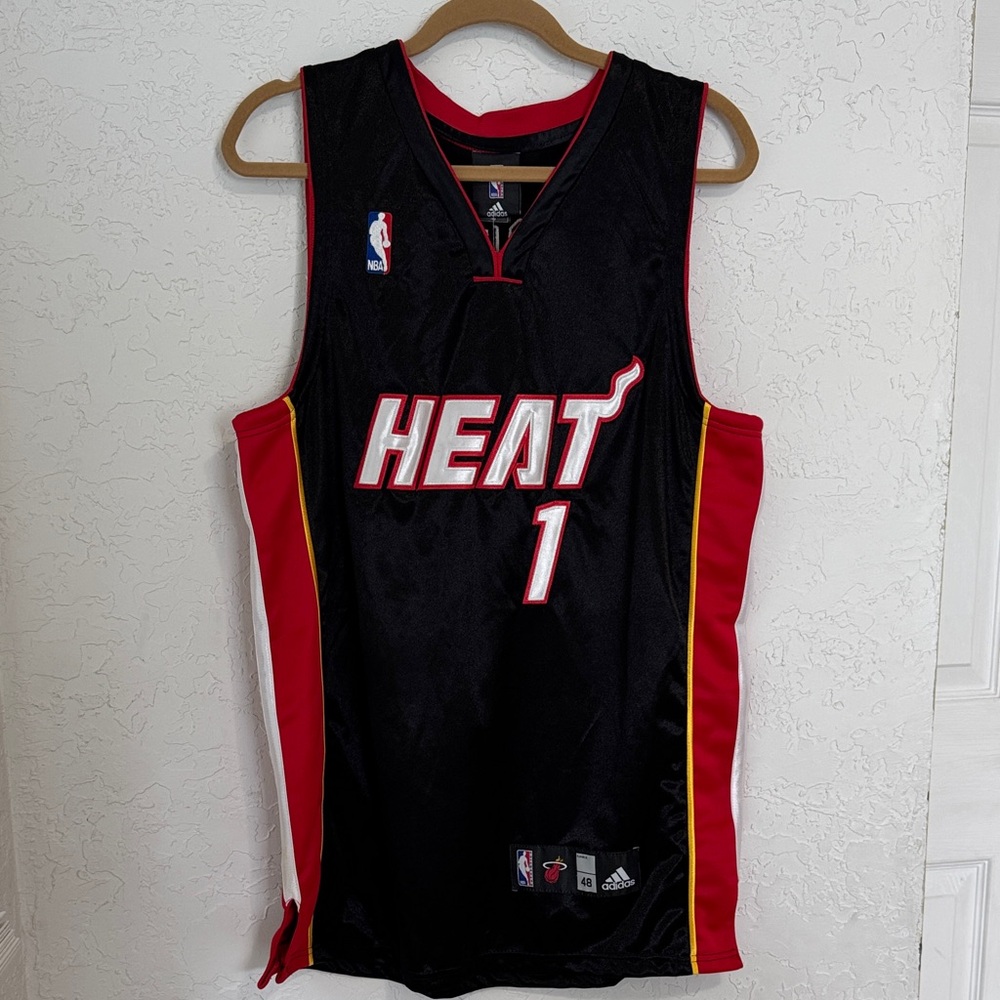NBA Adidas Miami Heat Chris Bosh Jersey in Black and Red NWT